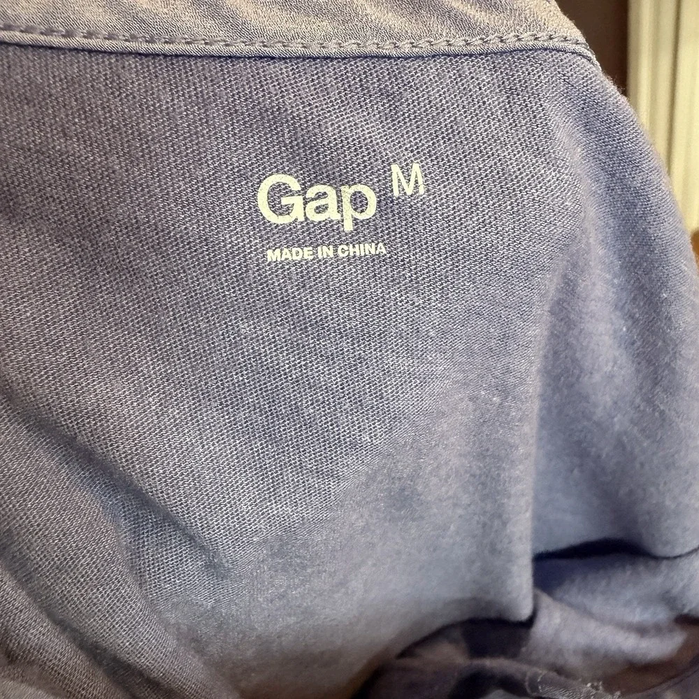 Gap Women's Ruffle Front Button Up Tank Top Blue Size M - Picture 6 of 7